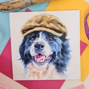 Collie Fathers Day Card Collie Birthday Card Sheepdog Art Card Collie Card for Him image 1