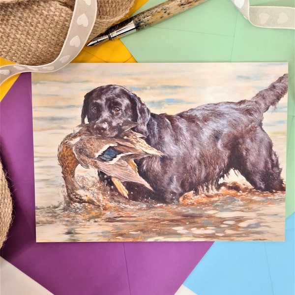 A Touch of Flair - Lab Working Dog Card - Country Sporting Fathers Card- His Farmer Card