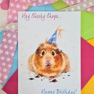 Guinea Pig Birthday Card- Personalised Card- Animal Birthday Card-Child's Animal Birthday Card -  Animal Birthday Card- Pet Birthday Card