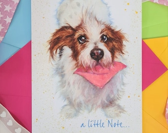 Terrier Greeting Card & Notelet -Personalised Card -Jack Russell Occasion Card - Dog Thank You Card - Cute Dog Thank You card