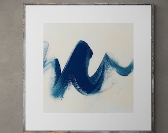 Blue & Neutral Abstract Art Print- Modern Neutral Wall Art- Contemporary Print- Modern House Decor