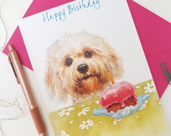 Cockapoo Birthday Card-Personalised Cockapoo Gift -Cockapoo Greeting card for Her & Him - Dog Gift- Toy Dog Card