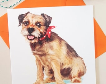 Terrier Birthday Card-Terrier Anniversary Card-Love Terrier Card- Dog Birthday Card