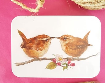 Wren Gift - Valentine Gift- Bird Gift -Gift for Her & Him - Hobby Tin - Treat Tin - Bird Birthday Gift