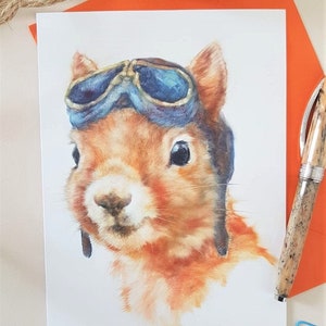 Red Squirrel Greeting Card- Personalised Squirel Birthday Card- Wildlife Anniversary Card- Love Nature Card- Mother's Day Card