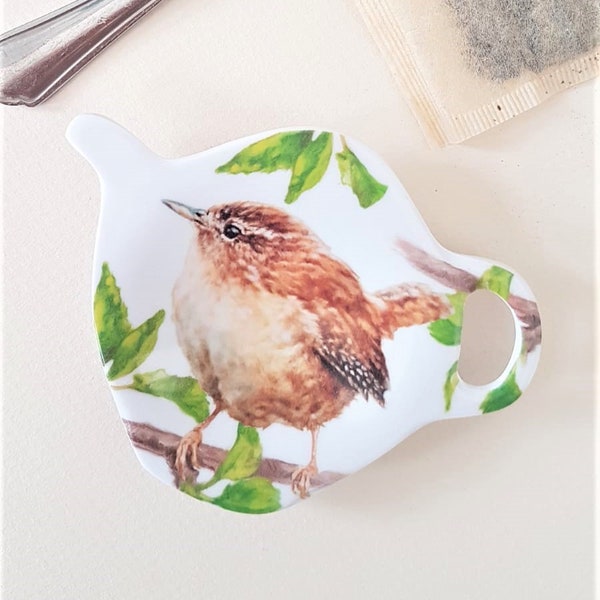 Bird Gift - Kitchen Gift Idea - Tea Bag Holder - Bird Spoon Holder - Wren Gift