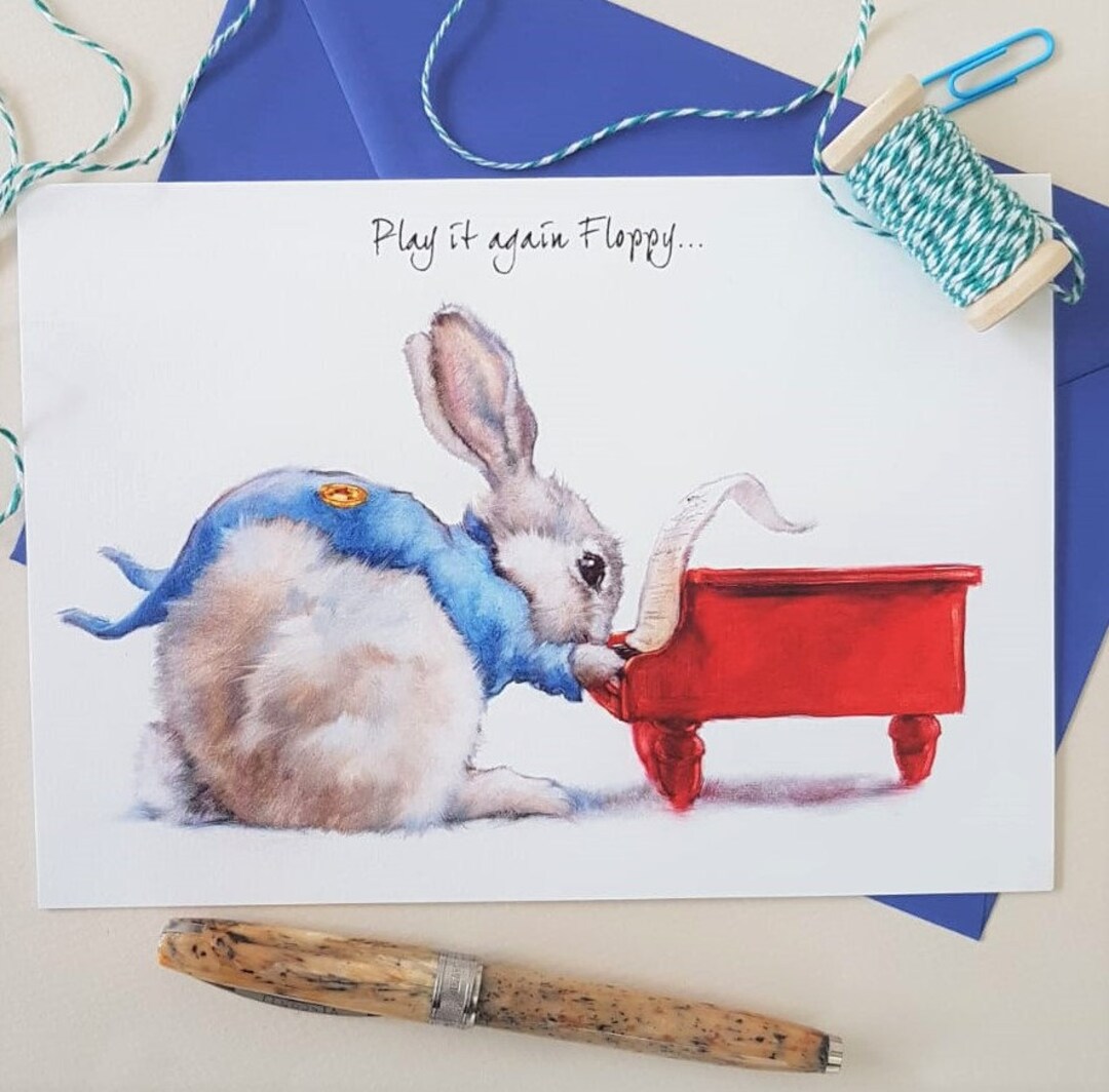 Rabbit Birthday Card- Personalised Card- Animal Card for Her & Him ...