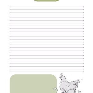 Note Pages Printable - Lined Note Paper- Chicken Lined Paper ...