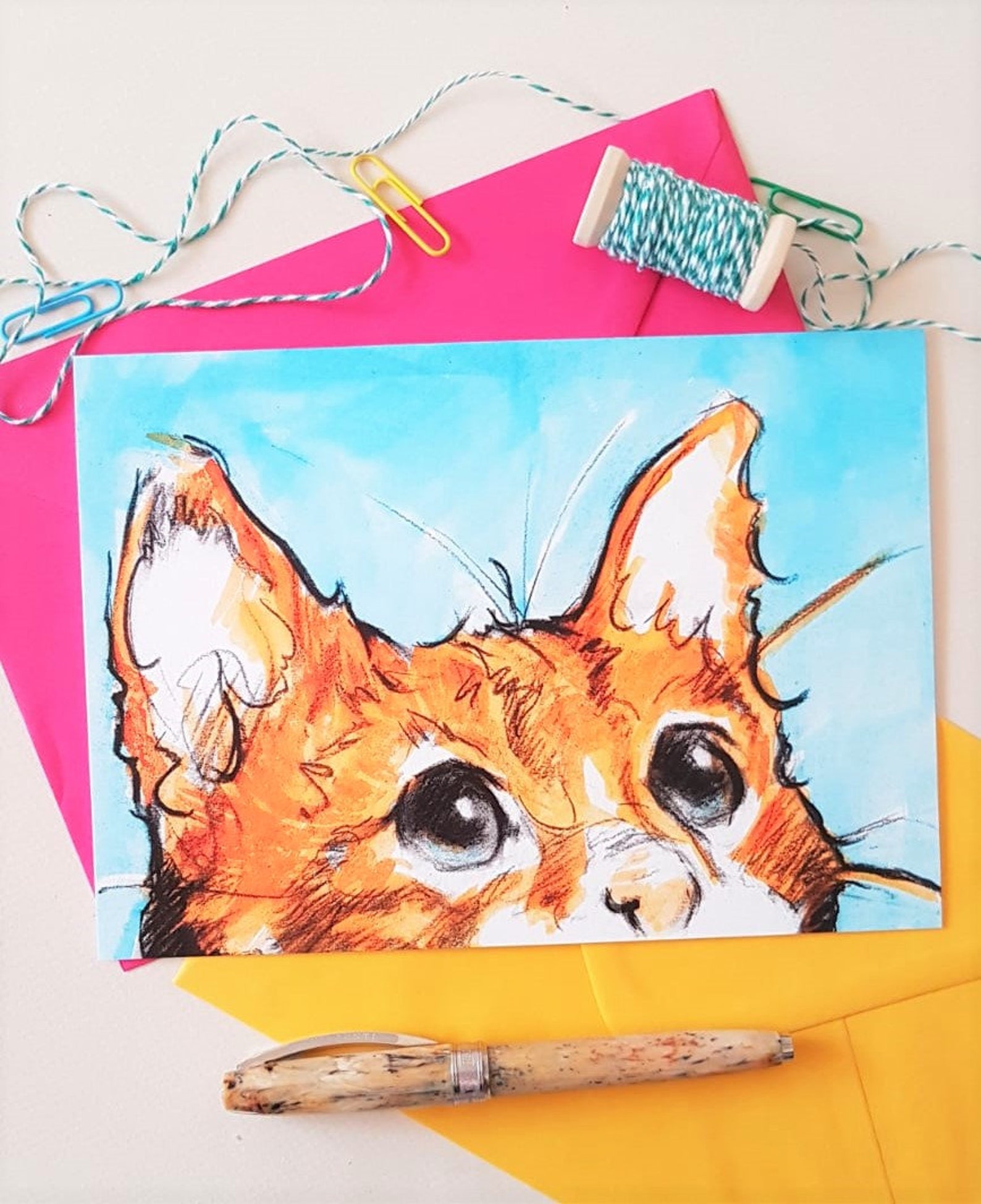 Cat Card-Ginger Cat Birthday Card Her Birthday Card Cat | Etsy