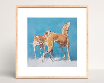Whippet Art Print: Moderne Windhund Illustration - Whippet Geschenk