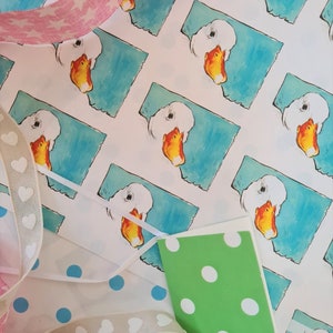 Duck Wrapping Paper- Bird Gift Wrap- Fun Child's Gift Wrap- Easter Gift Wrap