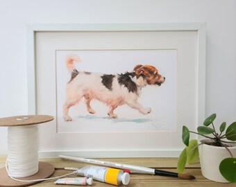 Dog Print-Terrier Print- Dog Gift -Jack Russell Print- Dog Gift for Her--Easter Gift for Her