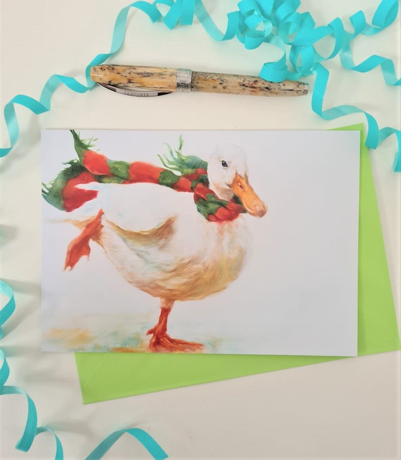 Duck Christmas Card Personalised Bird Xmas Card Countryside Etsy