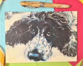 Spaniel Greeting Card - Personalised Cocker Spaniel Birthday Card- Brindle Spaniel Anniversary Card- Friendship Card for Her and Him