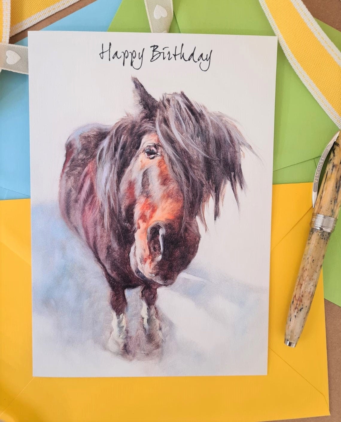 Shetland Pony Personalised Birthday Card 