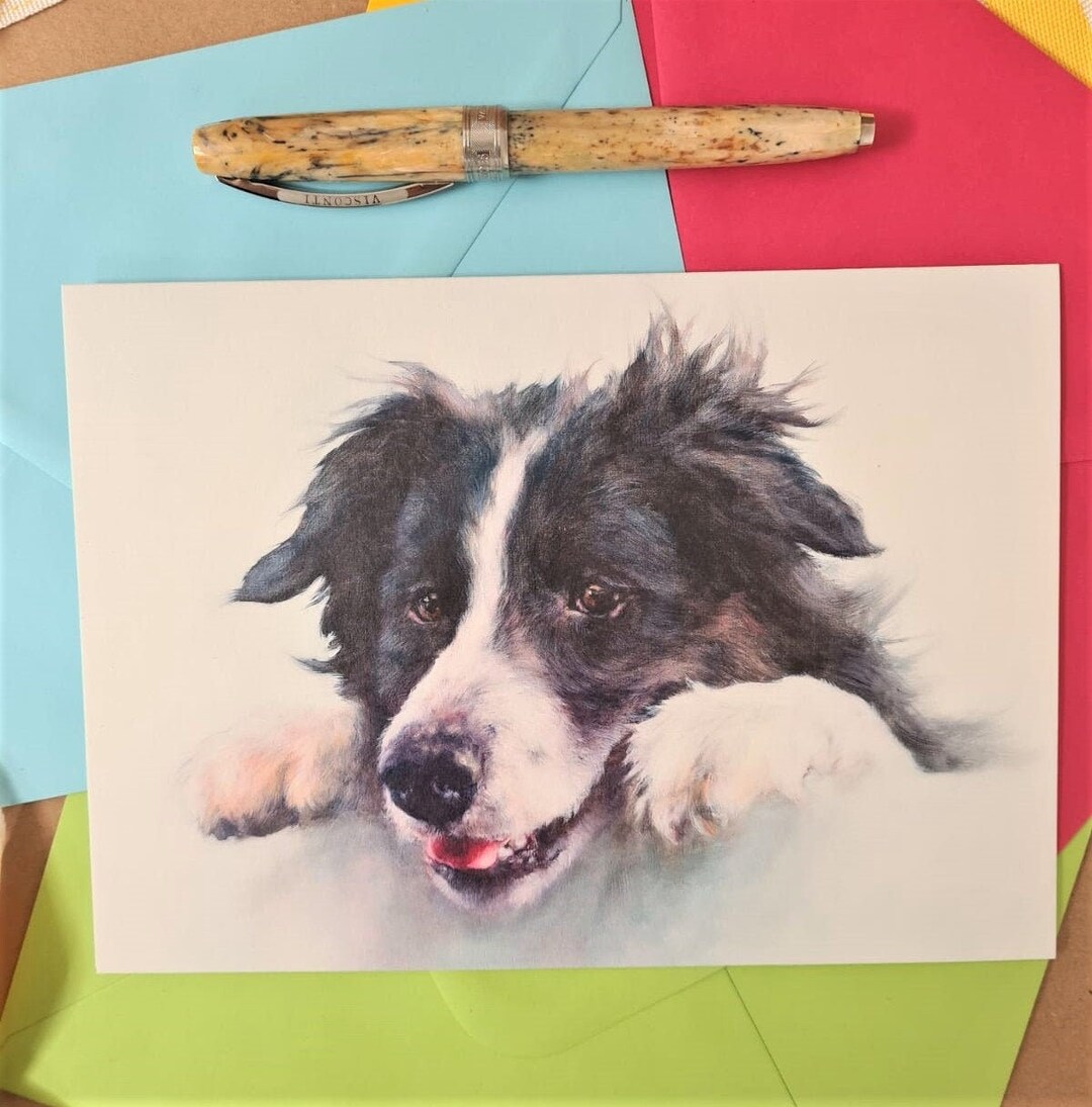 Collie Dog Greeting Card Personalised Dog Birthday Card - Etsy UK