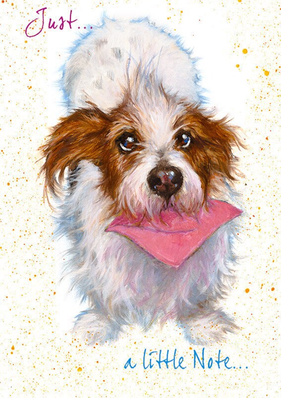 6 Tibetan Terrier Puppy Dog Blank Art Note Greeting Cards