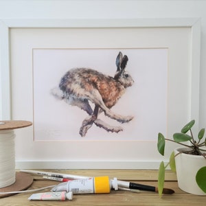 Hare Print- Hare Wildlife Gift-  Hare Gift- Christmas Gift for her & him