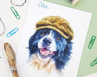 Collie Greeting Card-Personalised Dog Card -Collie Birthday Card-  Collie Fathers Day Card