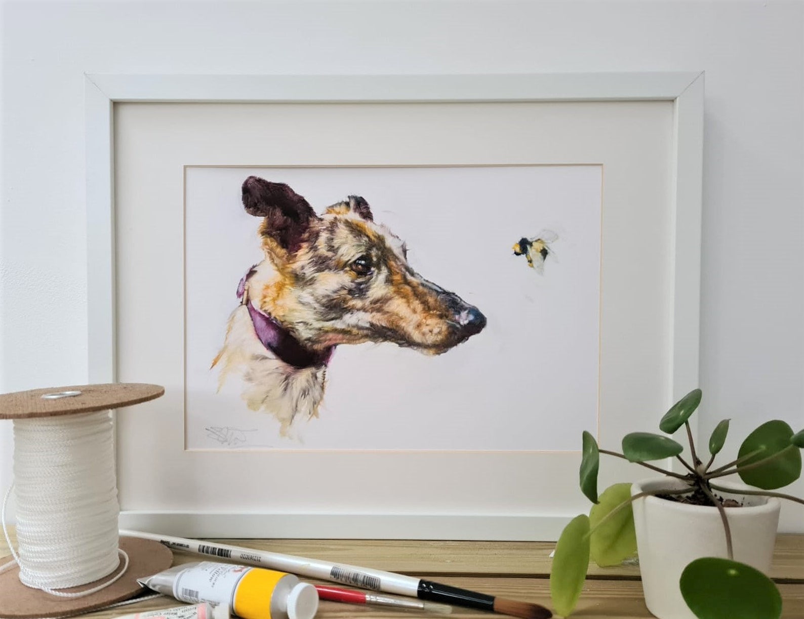 Lurcher Print Lurcher Gift Dog Christmas Gift Birthday Etsy UK