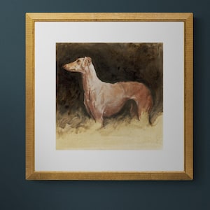 Greyhound Portrait Print- Greyhound Oil Painting- Dog Portrait Art Print
