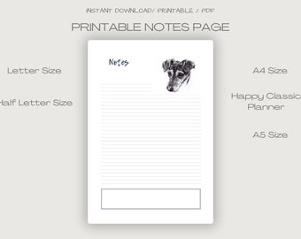 Printable Notes Page- Terrier Printable notes Page - Printable Reminder List
