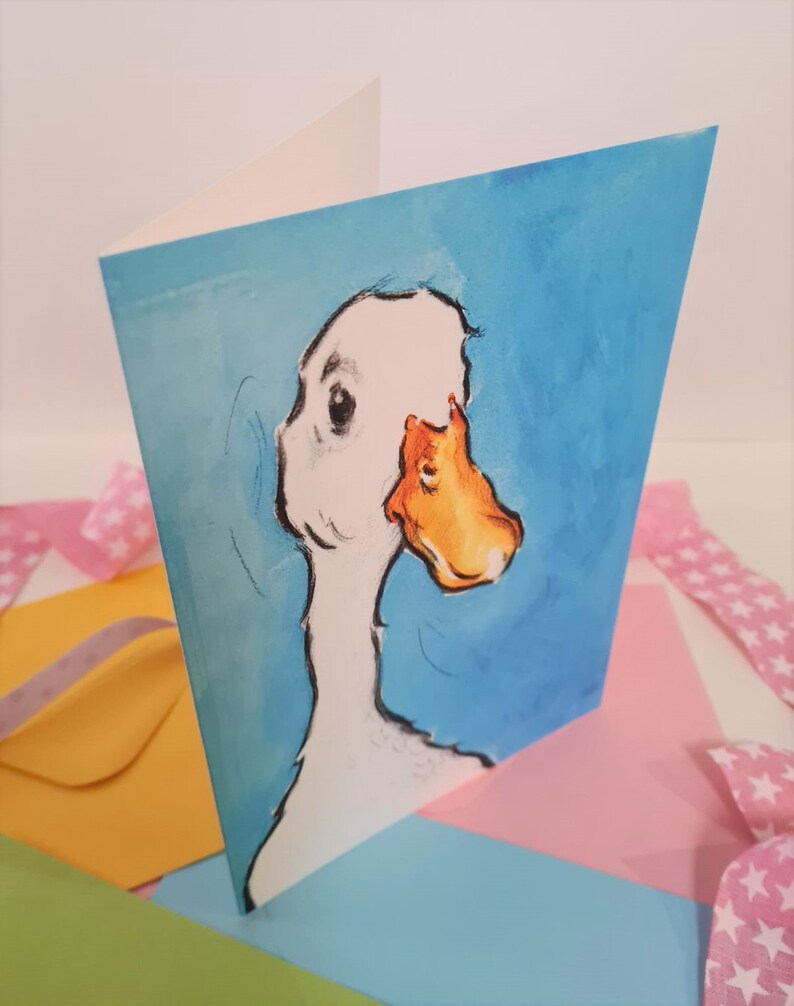 Duck Birthday Card Bird Anniversary Card Runner Duck Gift image 3