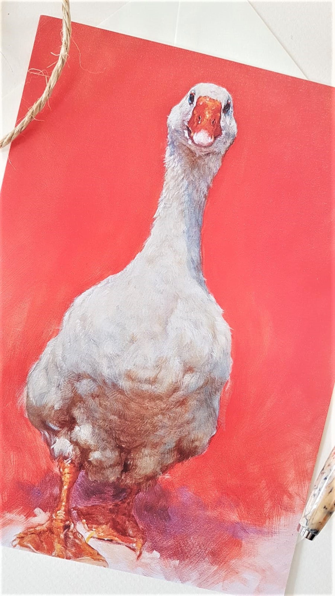 Vogel-Gruß-Karte personalisierte Vogel-Karte Karte Gans | Etsy