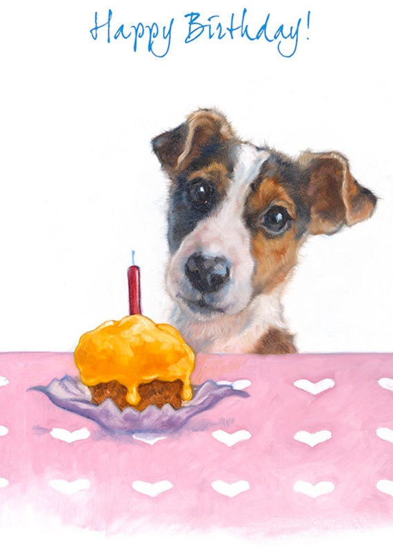 Jack Russell Happy Birthday Greeting Card terrier birthday Etsy
