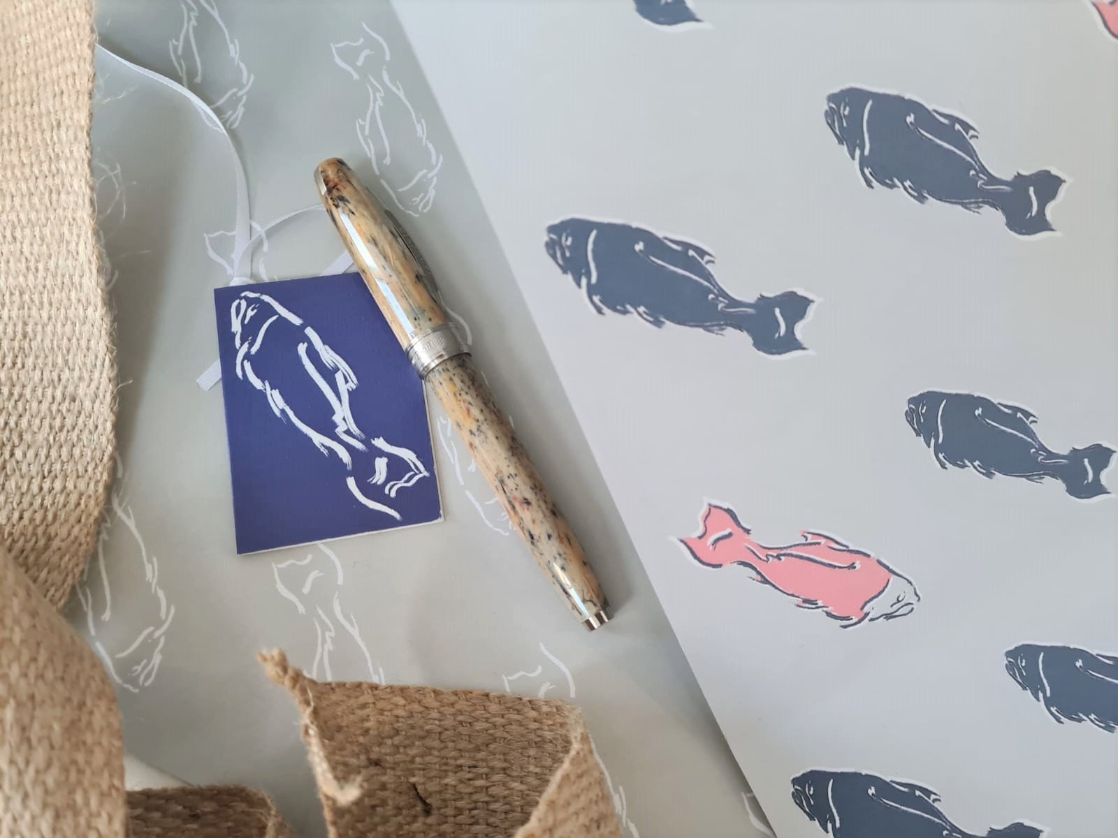 Fish Gift Wrap Fisherman Wrapping Paper Country Sport Gift Wrap