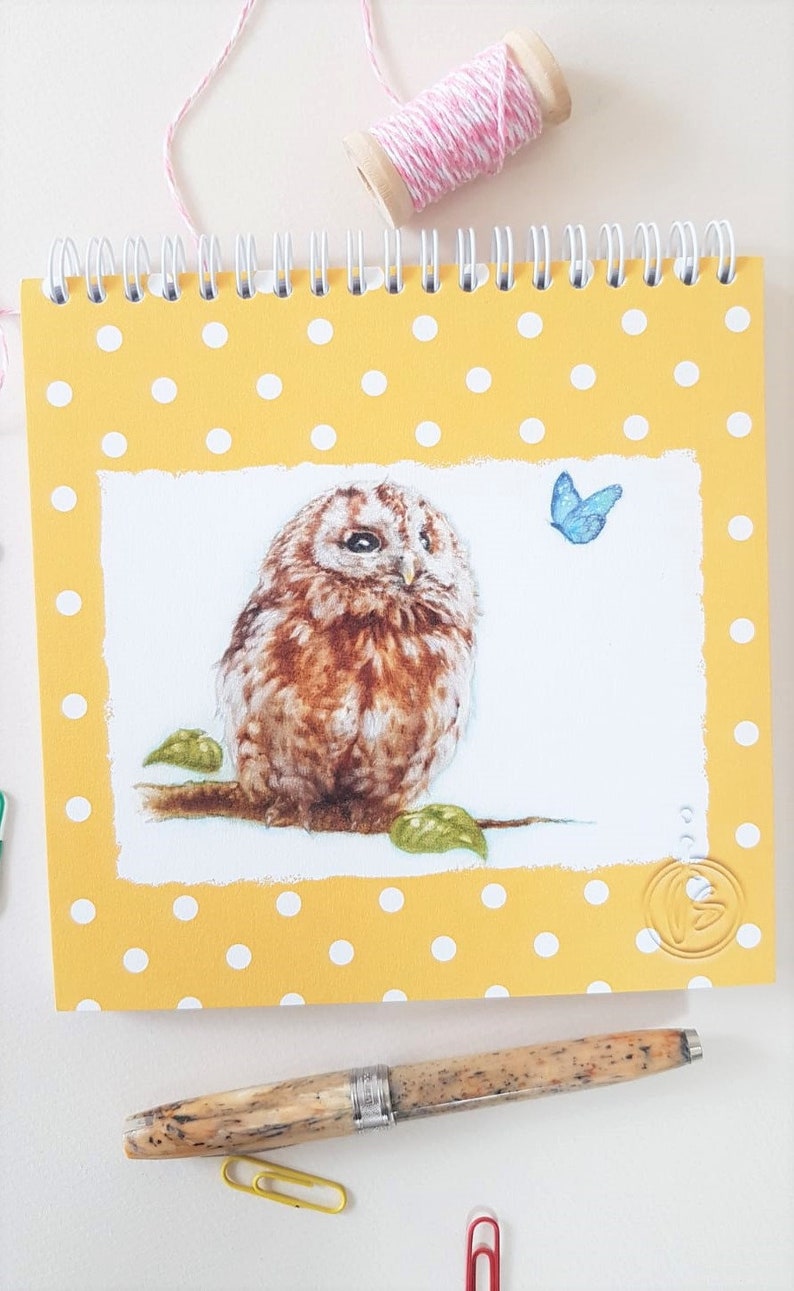 Owl NoteBook Gift Easter Gift Idea Mothers Gift Bird Gift for Her Bird Lovers Gift Mothers Day Bird Gift Easter Gift image 1