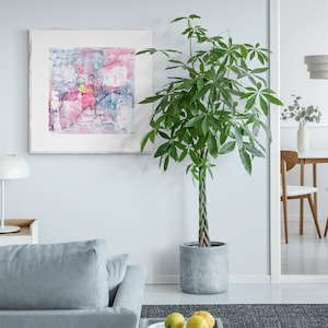 Pink Abstract Art- Abstract Wall Art - Pink and Blue Art - House Decor