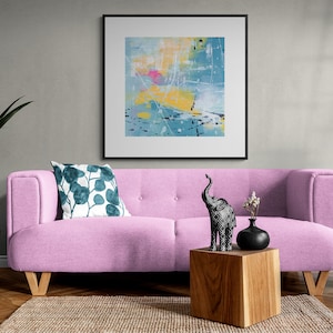 Abstract Art print- Blue & Yellow Abstract Art- Modern Abstract Wall Art