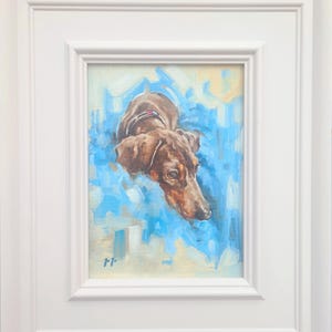 Original Dachshund Oil Portrait- Collectable Fine Art-  Fine Art- Dog Original Painting