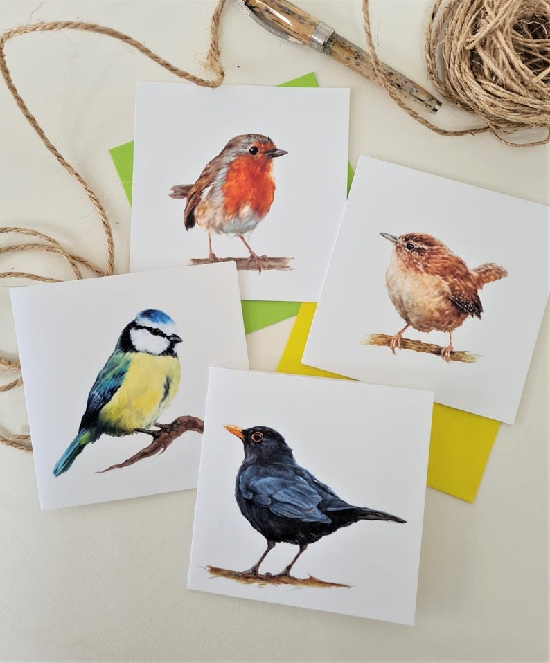 Garden Bird Art Cards and Notelets Card for Him & Her-Garden Bird Notelets Bird Birthday Cards Bird Occasion Cards image 1