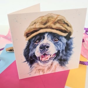 Collie Fathers Day Card Collie Birthday Card Sheepdog Art Card Collie Card for Him image 3