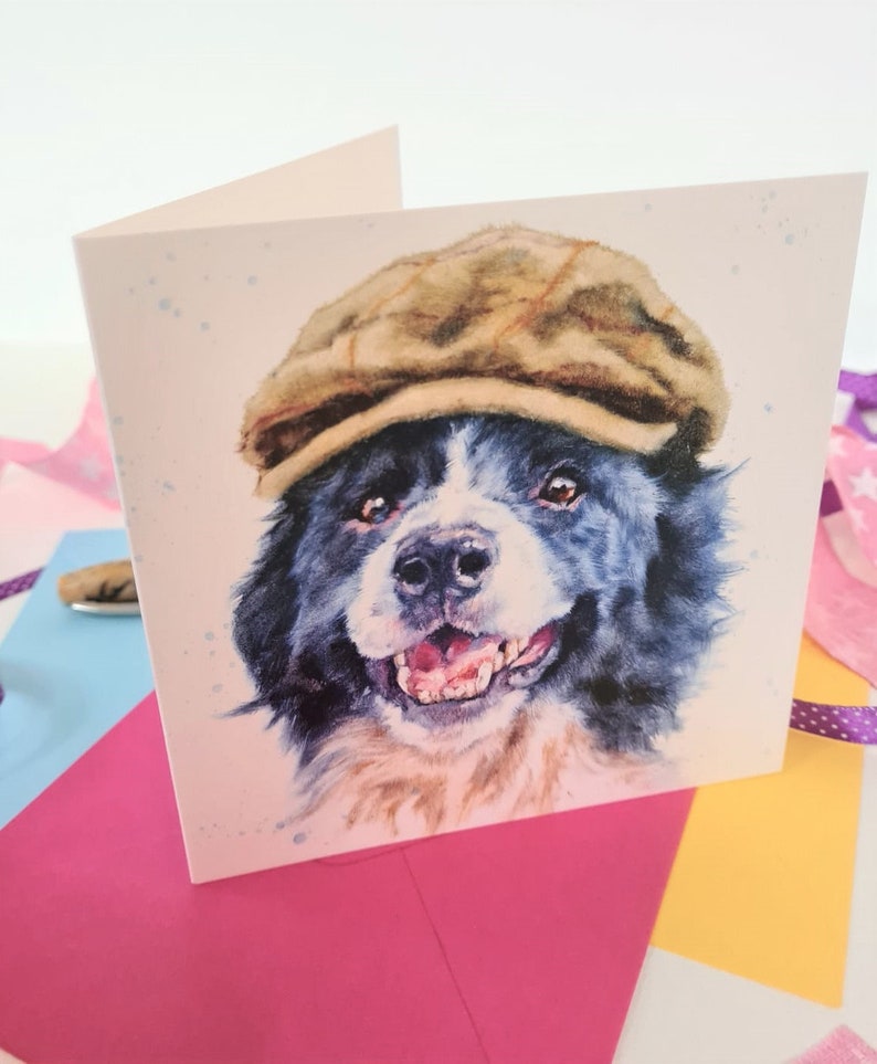 Collie Fathers Day Card Collie Birthday Card Sheepdog Art Card Collie Card for Him image 3