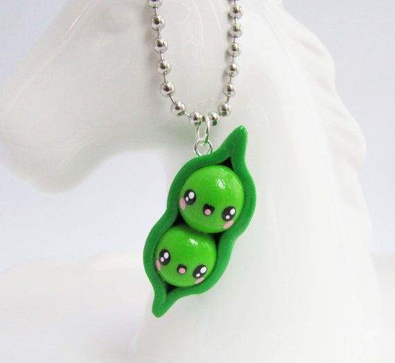 Two Peas in a Pod Kawaii Polymer Clay Charm