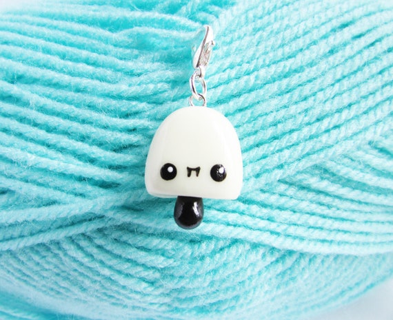 Polymer clay vampire charm, Kawaii charm, Halloween, Planner accessories, Glow in the dark, Stitch Marker, Party bag filler, Gift for her