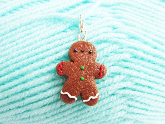 Cute Polymer Clay Gingerbread Man Charm