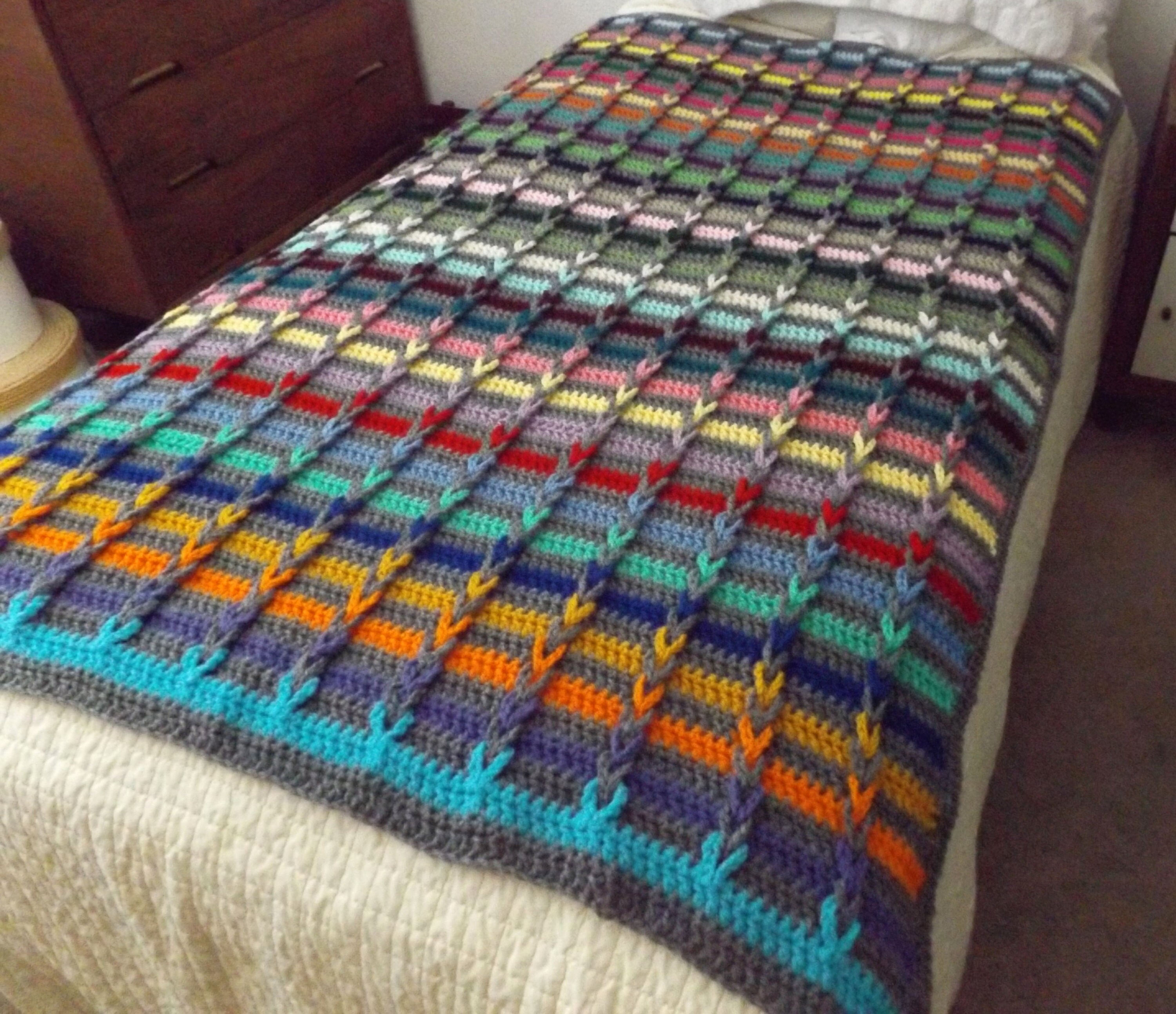 Colorful Handmade Crocheted Afghan Jacob's Ladder Etsy