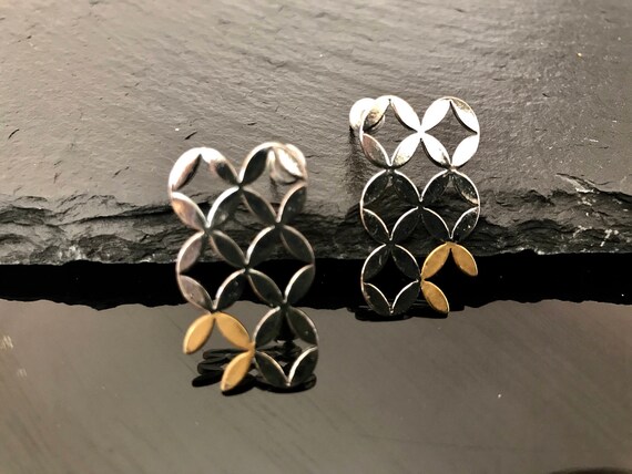 Geometric earrings, handmade pin earrings, geomet… - image 2