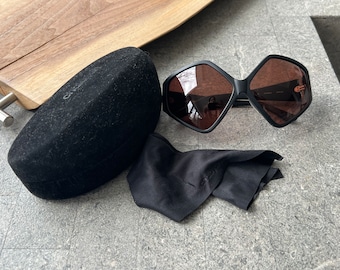 Chalayan sunglasses, authentic Chalayan black brown sunglasses, chalayan unisex sunglasses, runway sunglasses