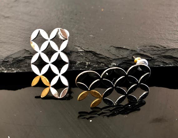 Geometric earrings, handmade pin earrings, geomet… - image 5