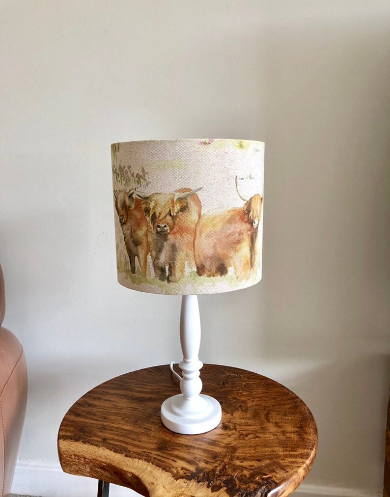 Highland Cow Lampshade Handmade 20cm