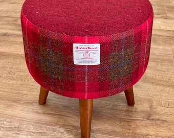 Genuine Harris Tweed Small Footstool Choose From 18 Colours & Patterns