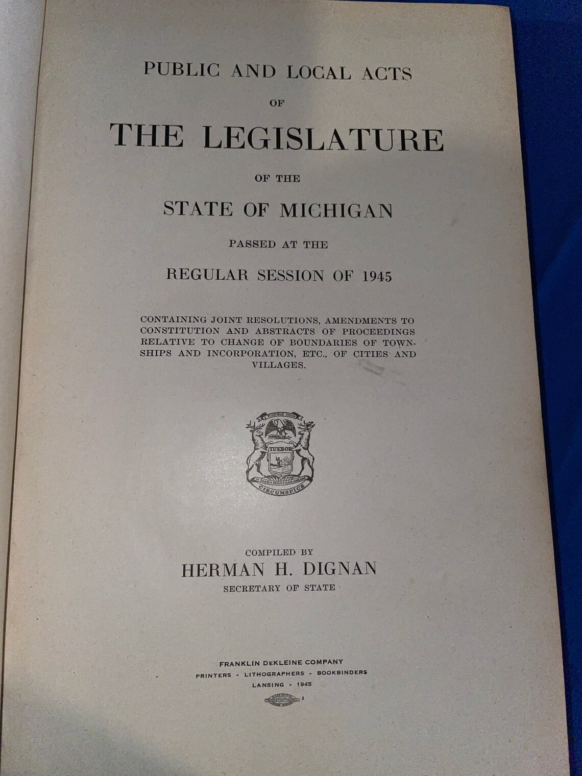 Michigan Laws Public & Local Acts Legislations Vintage Etsy