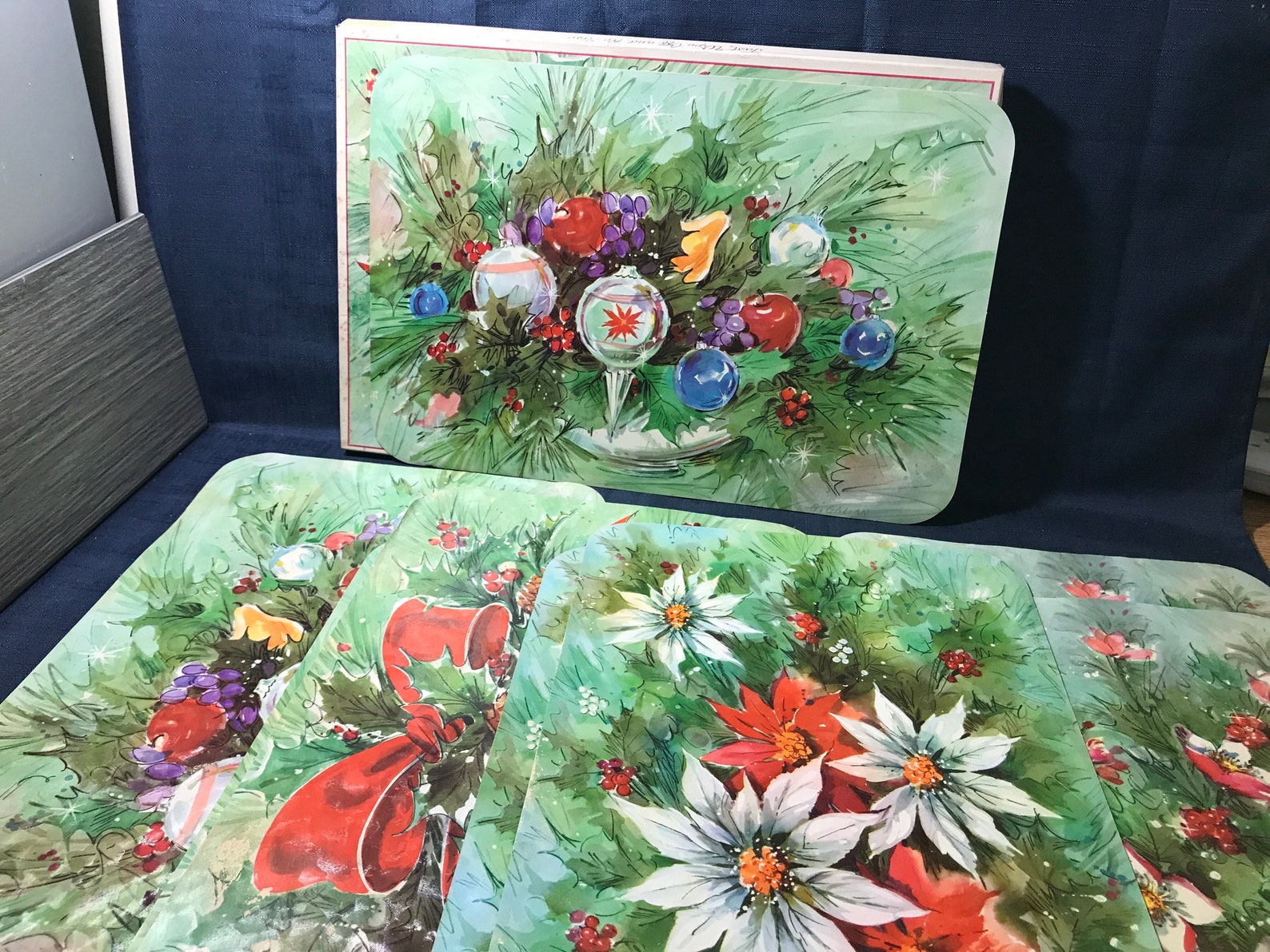Vintage Christmas Placemats Reusable Placemats Set of 8 Etsy