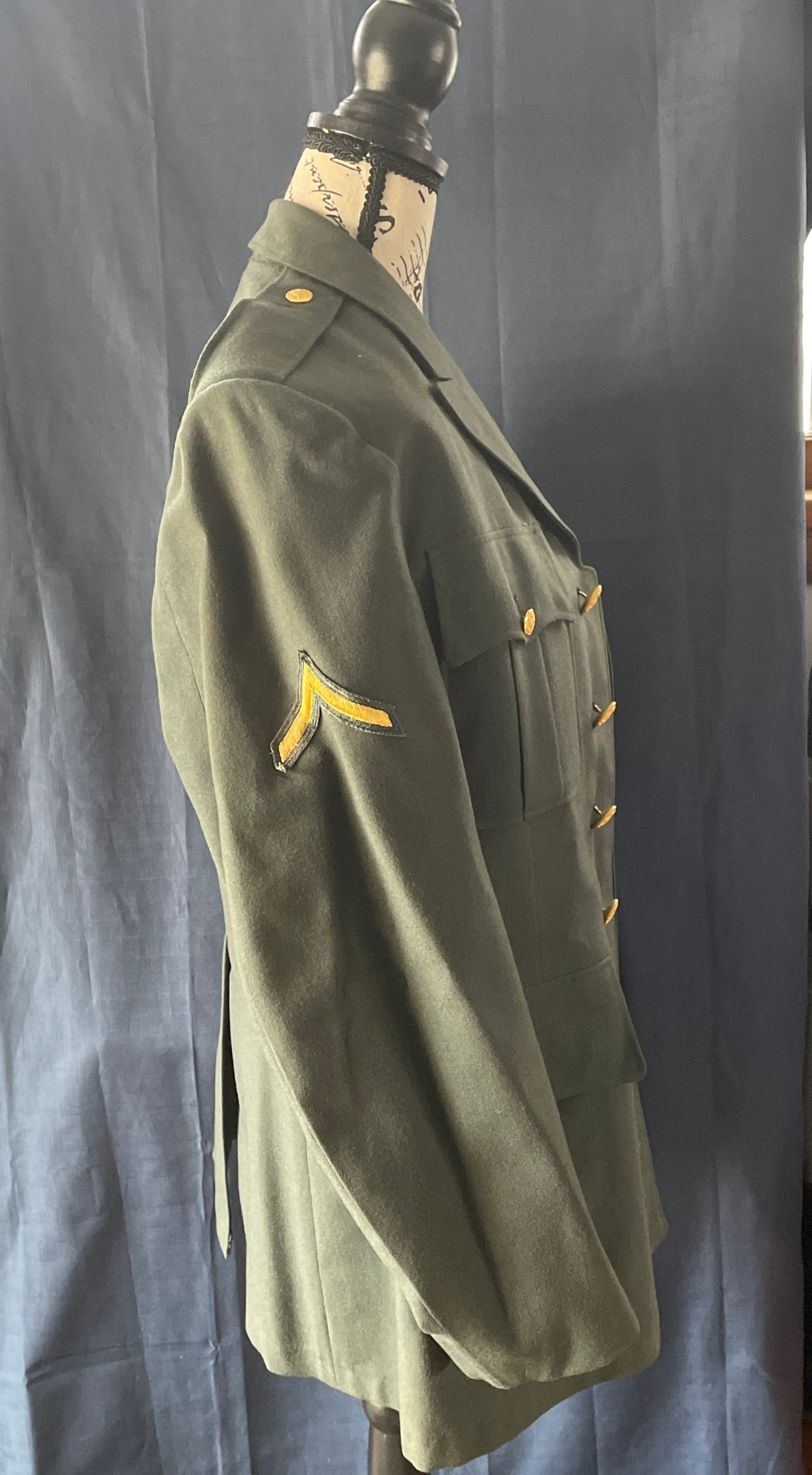 Army Military Dress Jacket with Patches Private Stripe Etsy