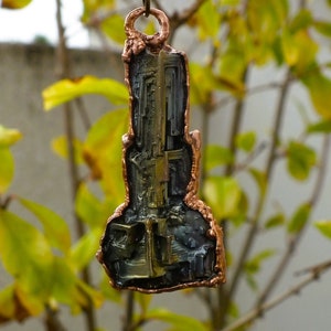 Copper bismuth crystal necklace